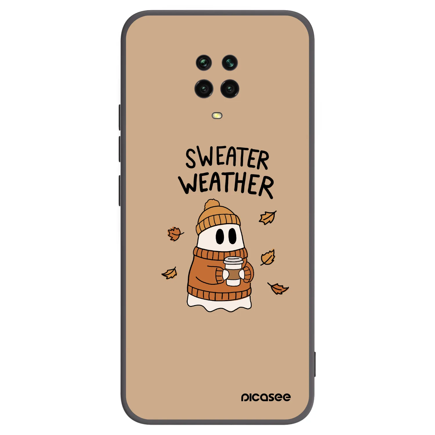 Picasee crna silikonska maskica za Xiaomi Redmi Note 9 Pro - Sweater ghost