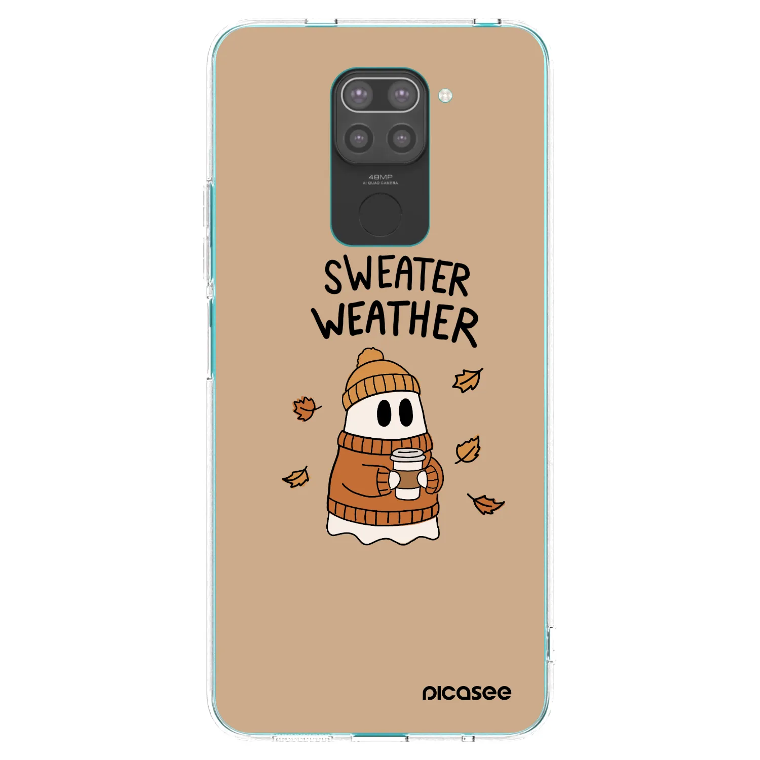 Picasee crna silikonska maskica za Xiaomi Redmi Note 9 - Sweater ghost