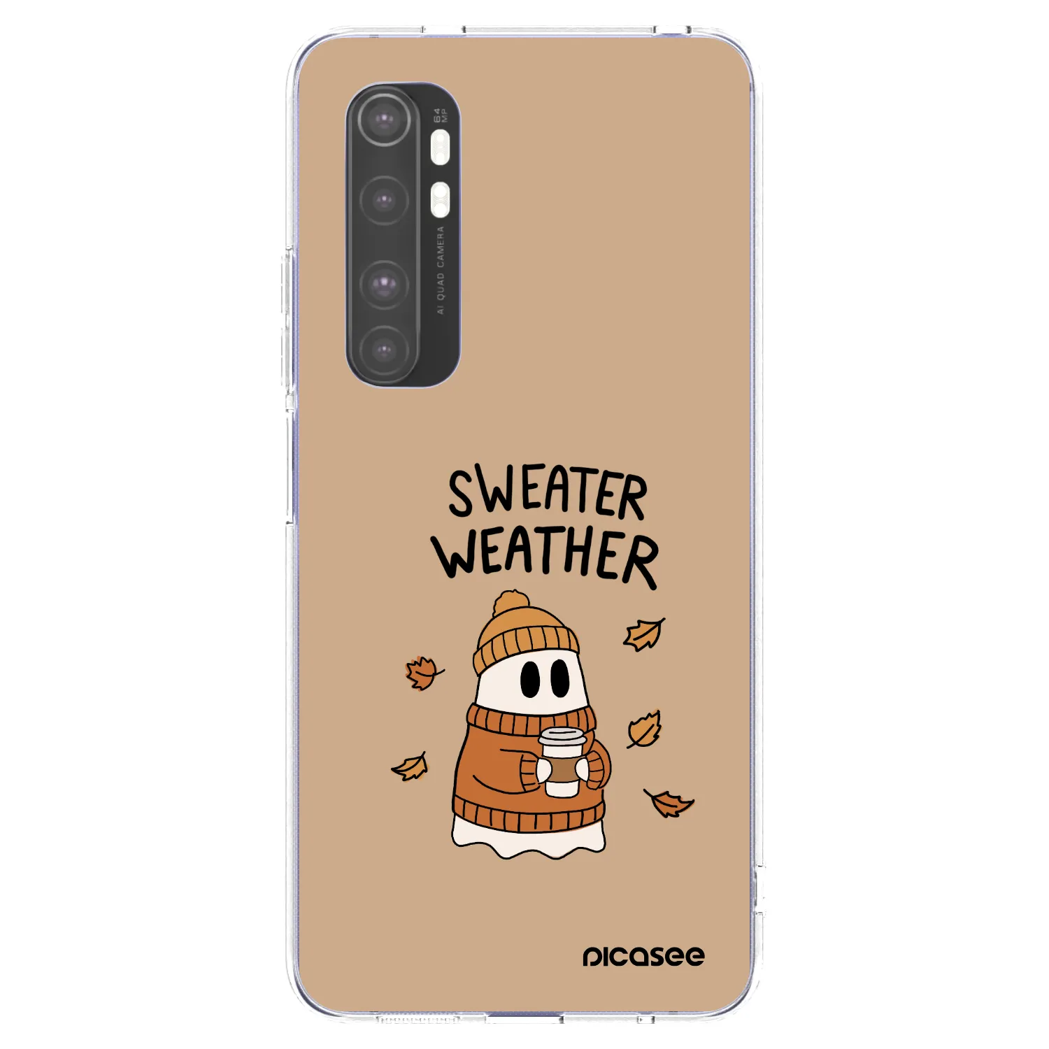 Picasee silikonska prozirna maskica za Xiaomi Mi Note 10 Lite - Sweater ghost