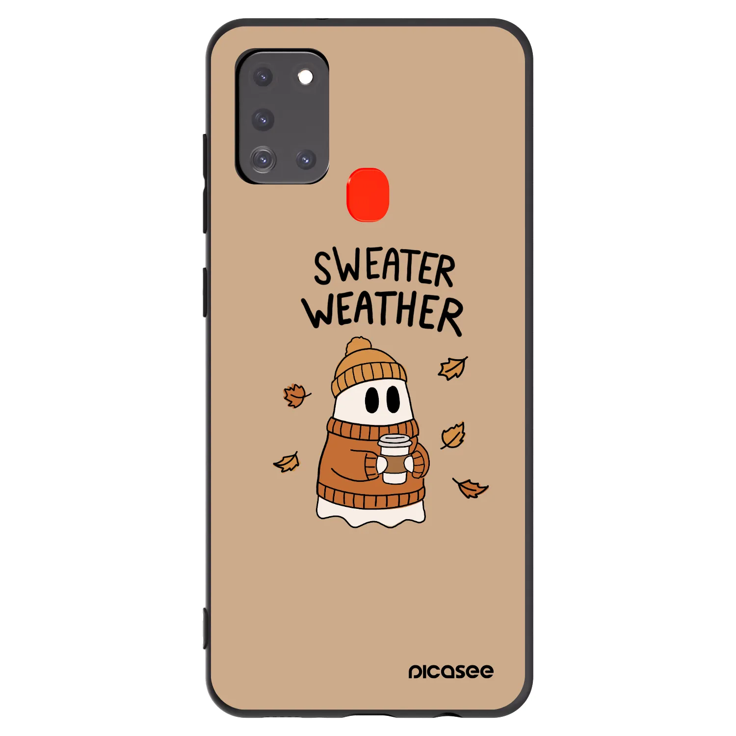 Picasee crna silikonska maskica za Samsung Galaxy A21s - Sweater ghost
