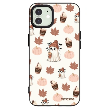 Picasee crna silikonska maskica za Apple iPhone 12 - Pumpkin spice