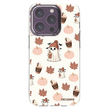 Picasee silikonska prozirna maskica za Apple iPhone 14 Pro - Pumpkin spice