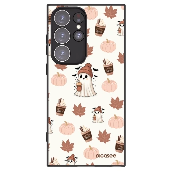 Picasee crna silikonska maskica za Samsung Galaxy S23 Ultra 5G - Pumpkin spice