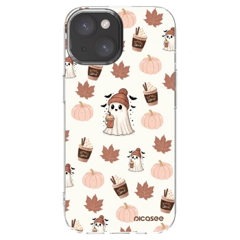 Picasee silikonska prozirna maskica za Apple iPhone 15 - Pumpkin spice