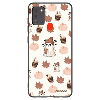 Picasee crna silikonska maskica za Samsung Galaxy A21s - Pumpkin spice