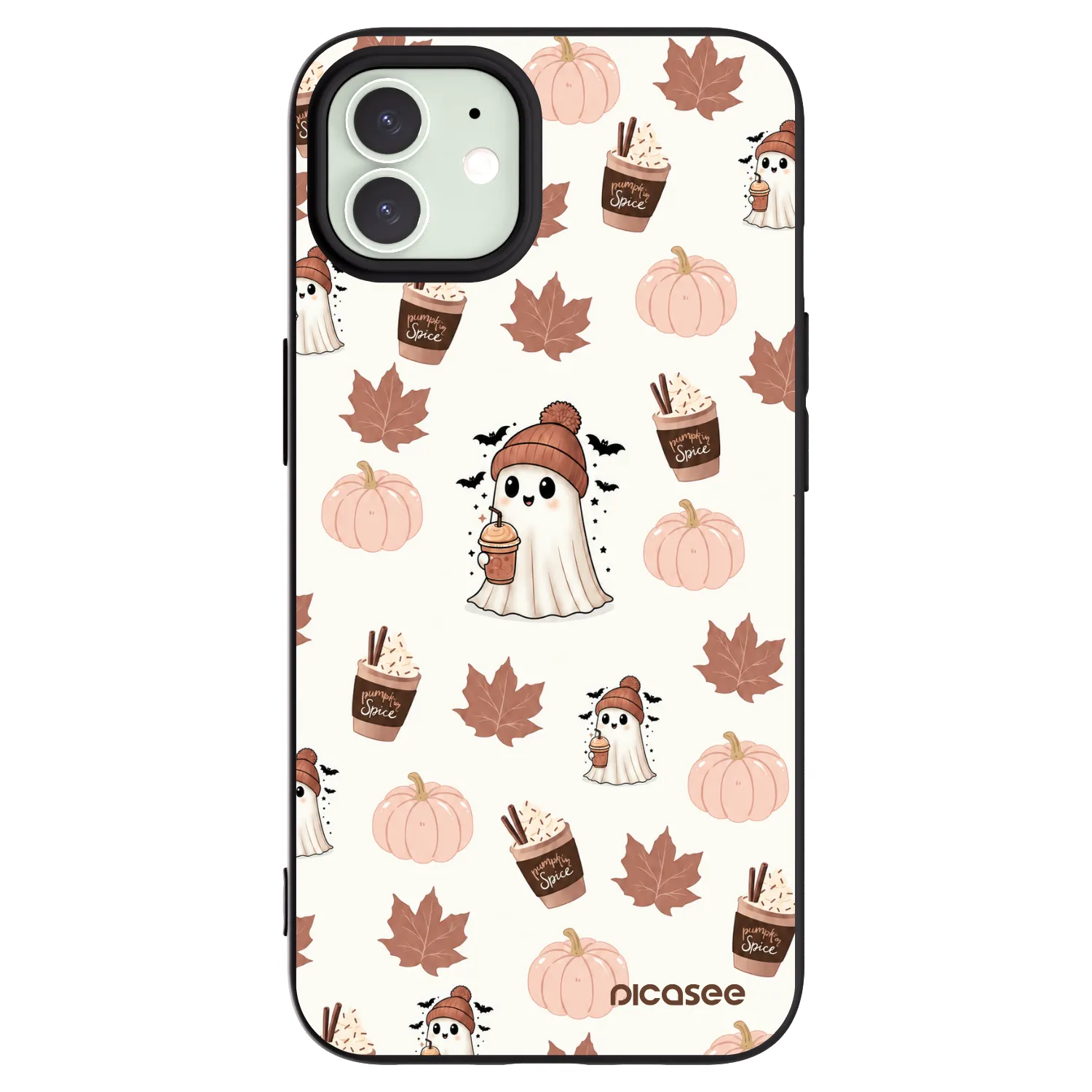 Picasee crna silikonska maskica za Apple iPhone 12 - Pumpkin spice