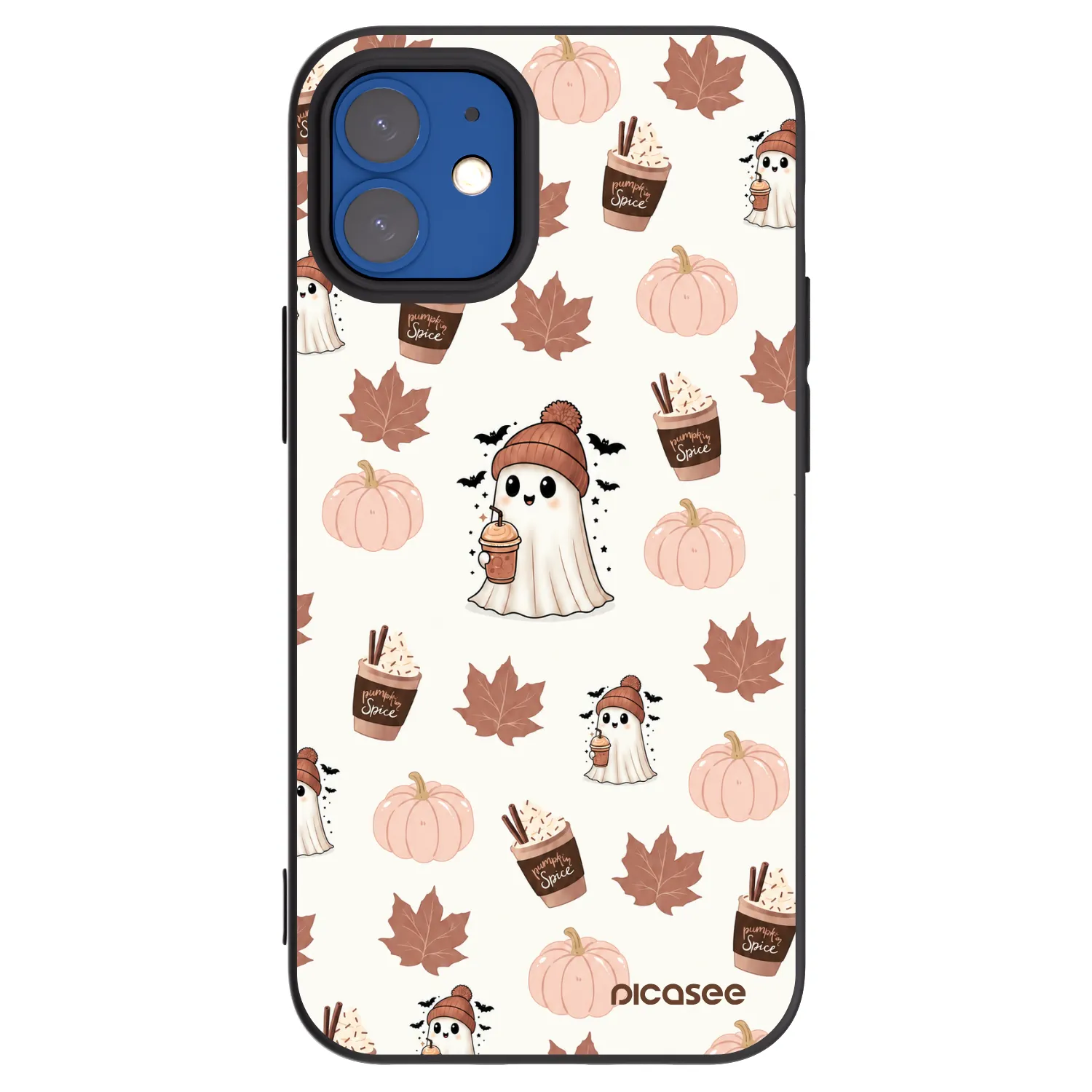 Picasee crna silikonska maskica za Apple iPhone 12 mini - Pumpkin spice