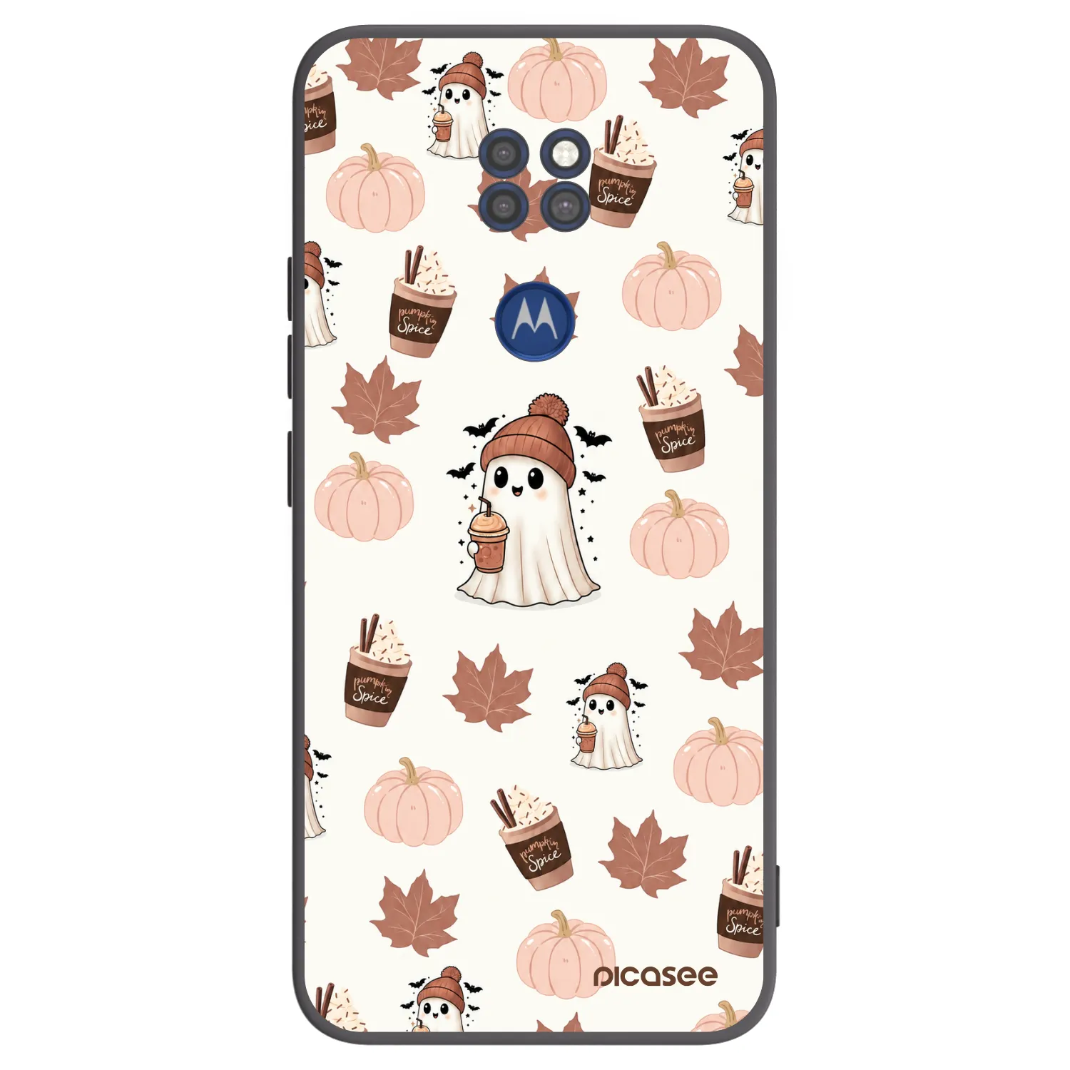 Picasee crna silikonska maskica za Motorola Moto G9 Play - Pumpkin spice