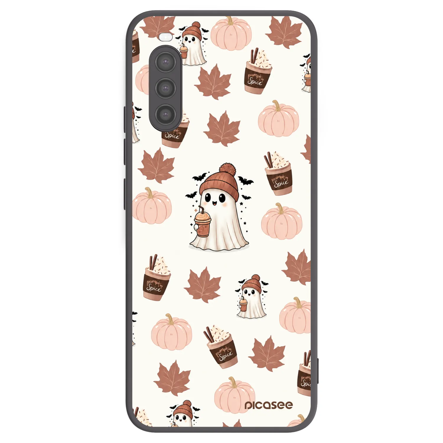 Picasee crna silikonska maskica za Sony Xperia 10 II - Pumpkin spice