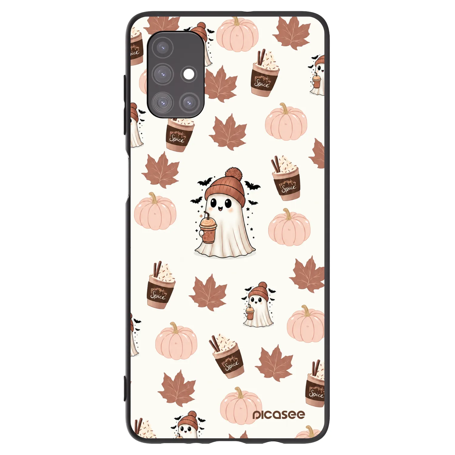 Picasee crna silikonska maskica za Samsung Galaxy M51 M515F - Pumpkin spice