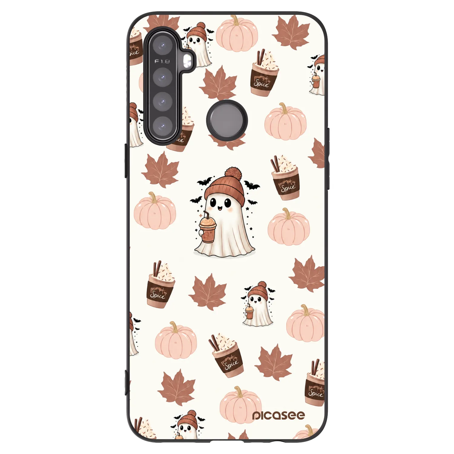 Picasee crna silikonska maskica za Realme 5 - Pumpkin spice