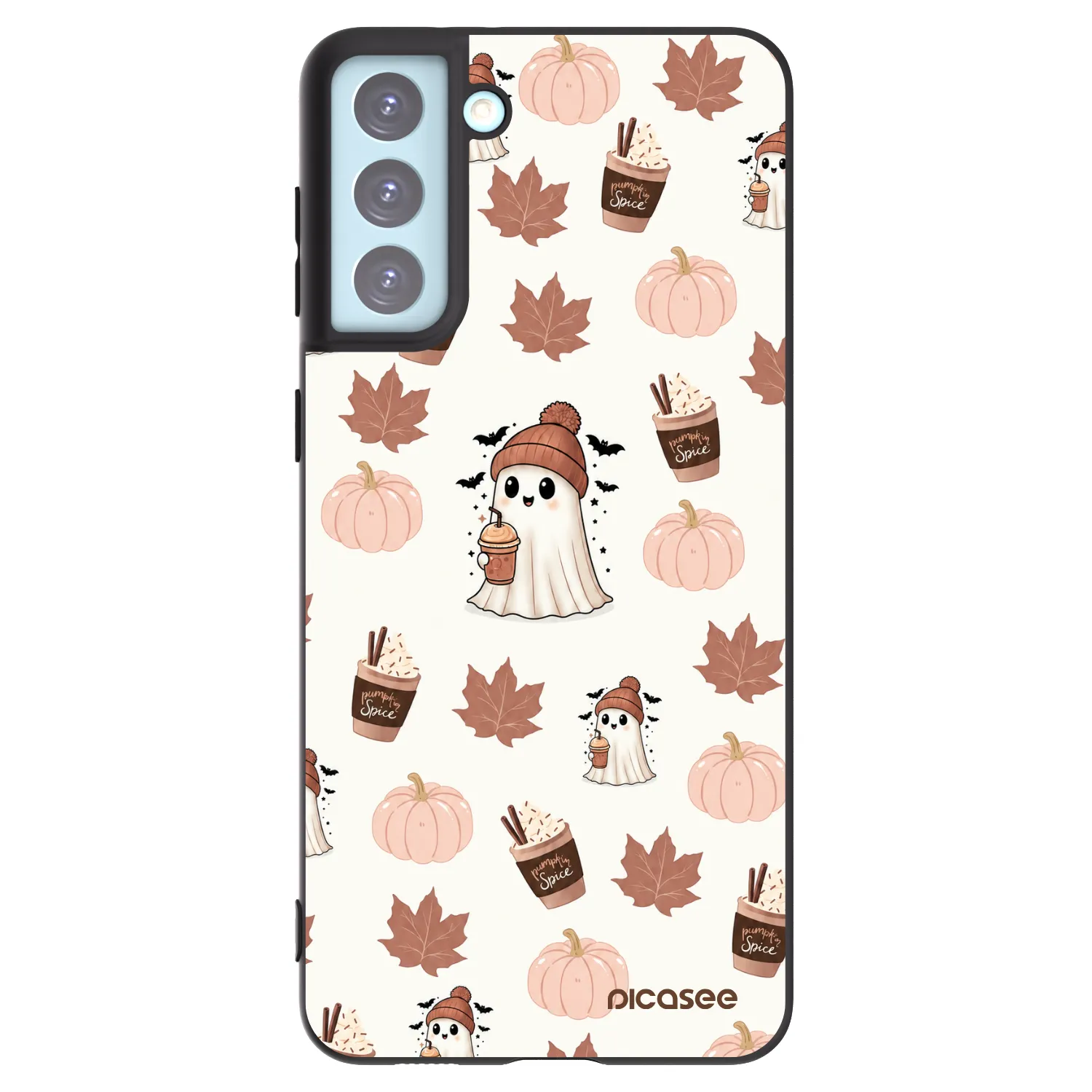 Picasee crna silikonska maskica za Samsung Galaxy S21+ 5G G996F - Pumpkin spice