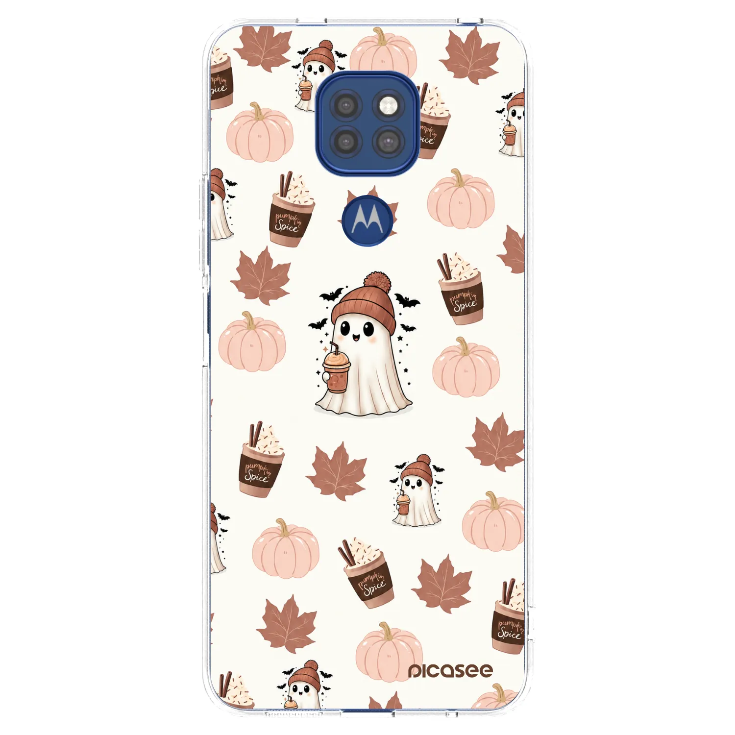 Picasee silikonska prozirna maskica za Motorola Moto G9 Play - Pumpkin spice