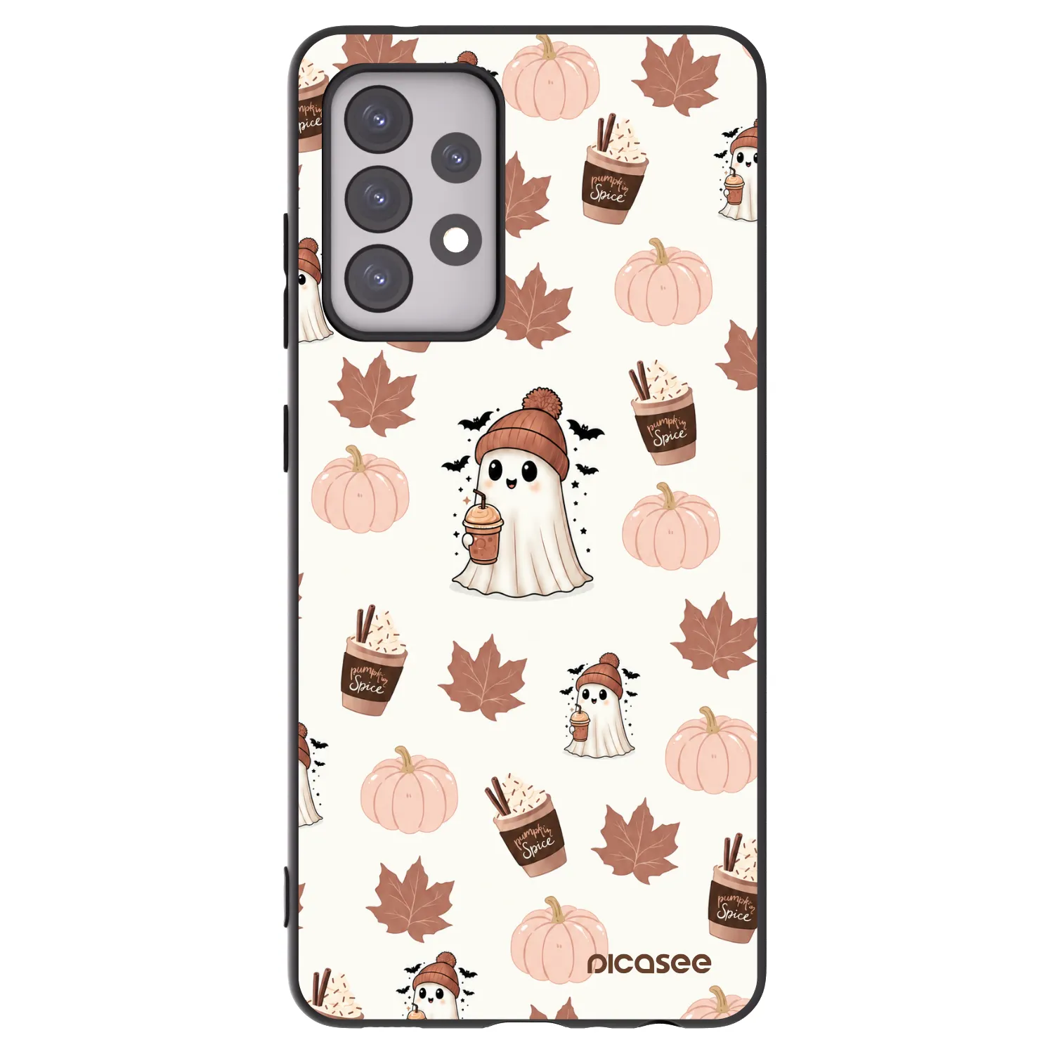 Picasee crna silikonska maskica za Samsung Galaxy A52 5G A525F - Pumpkin spice