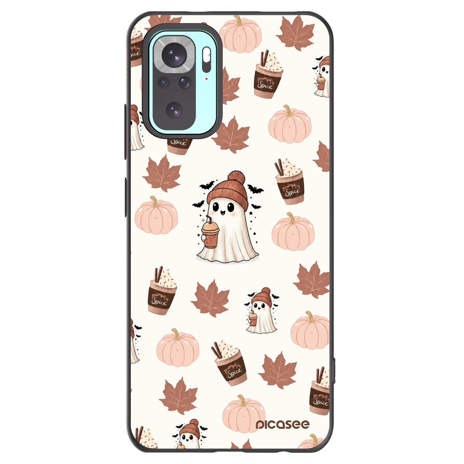 Picasee crna silikonska maskica za Xiaomi Redmi Note 10 Pro - Pumpkin spice