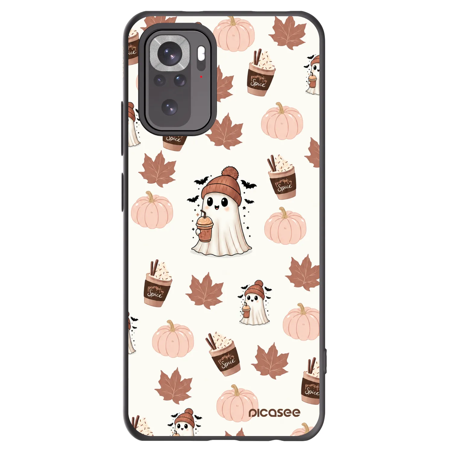 Picasee crna silikonska maskica za Xiaomi Redmi Note 10S - Pumpkin spice