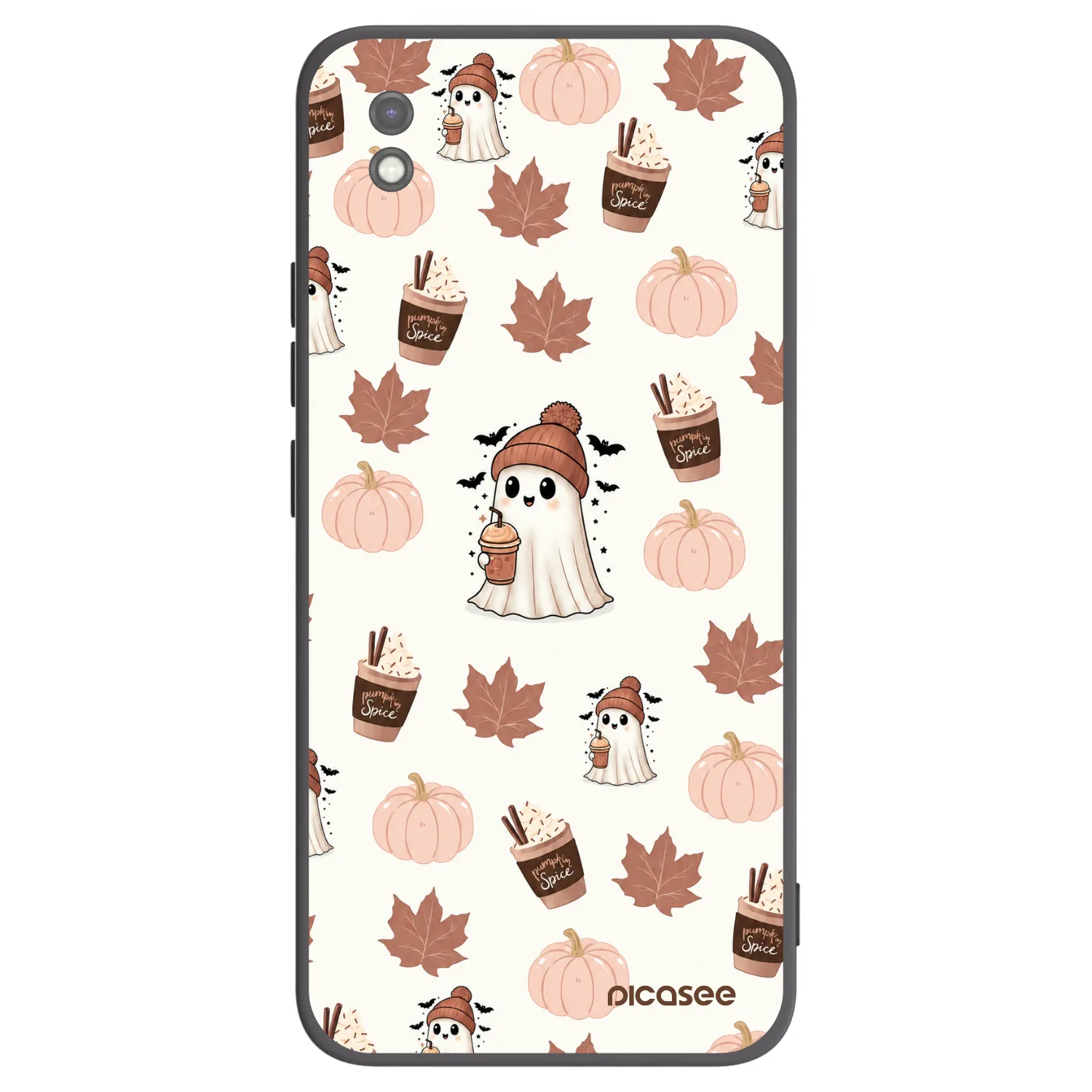 Picasee crna silikonska maskica za Xiaomi Redmi 9AT - Pumpkin spice
