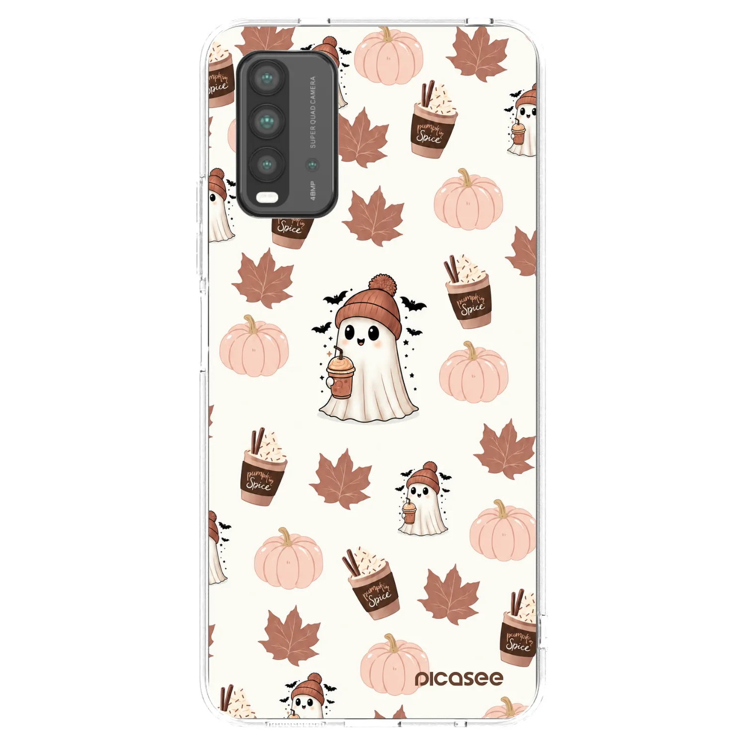 Picasee crna silikonska maskica za Xiaomi Redmi 9T - Pumpkin spice