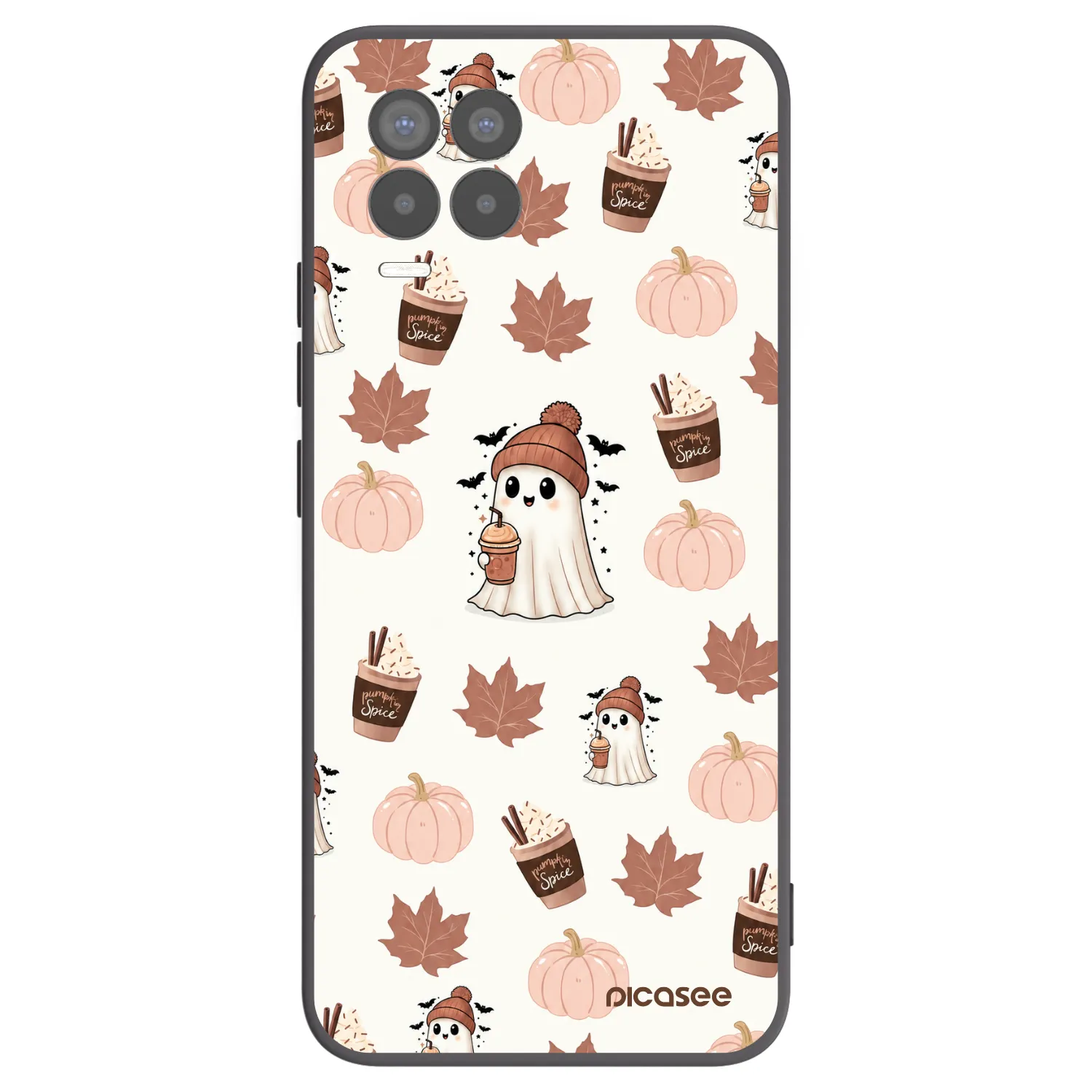 Picasee crna silikonska maskica za Realme 8 4G - Pumpkin spice