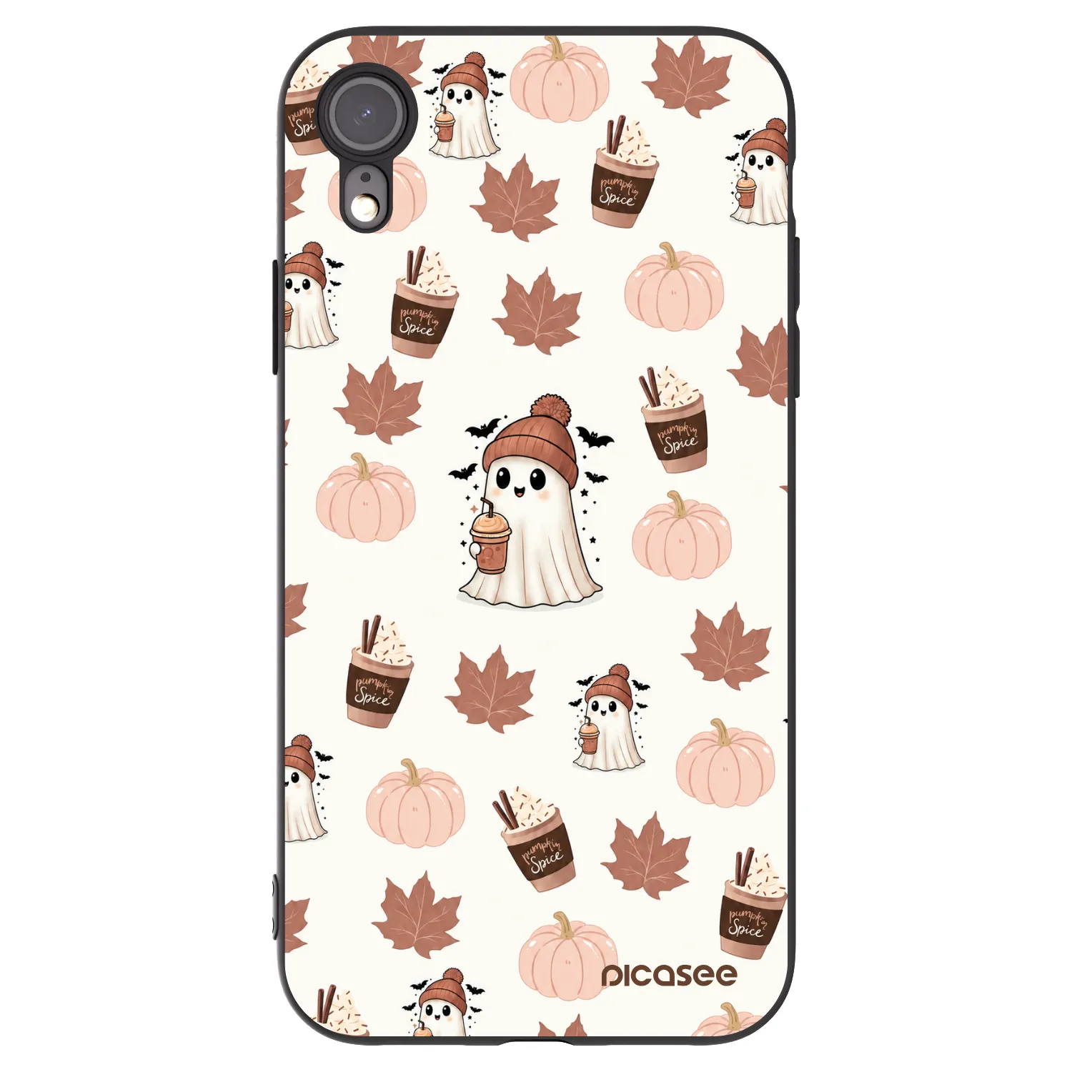 Picasee crna silikonska maskica za Apple iPhone XR - Pumpkin spice
