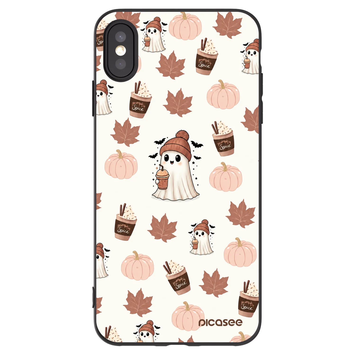 Picasee crna silikonska maskica za Apple iPhone XS Max - Pumpkin spice