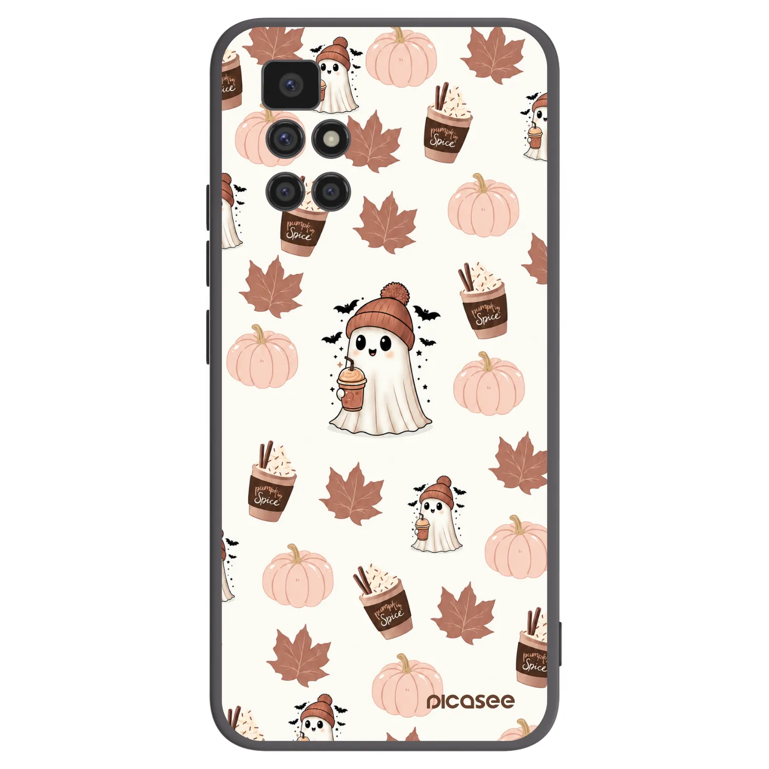 Picasee crna silikonska maskica za Xiaomi Redmi 10 - Pumpkin spice