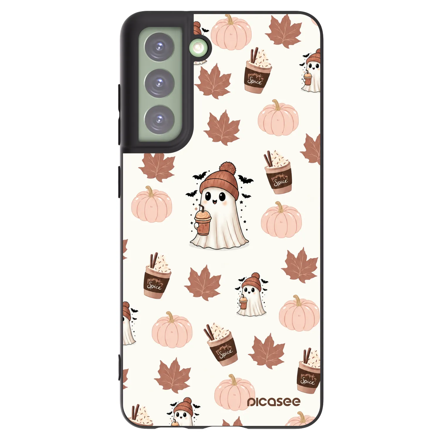 Picasee crna silikonska maskica za Samsung Galaxy S21 FE 5G - Pumpkin spice