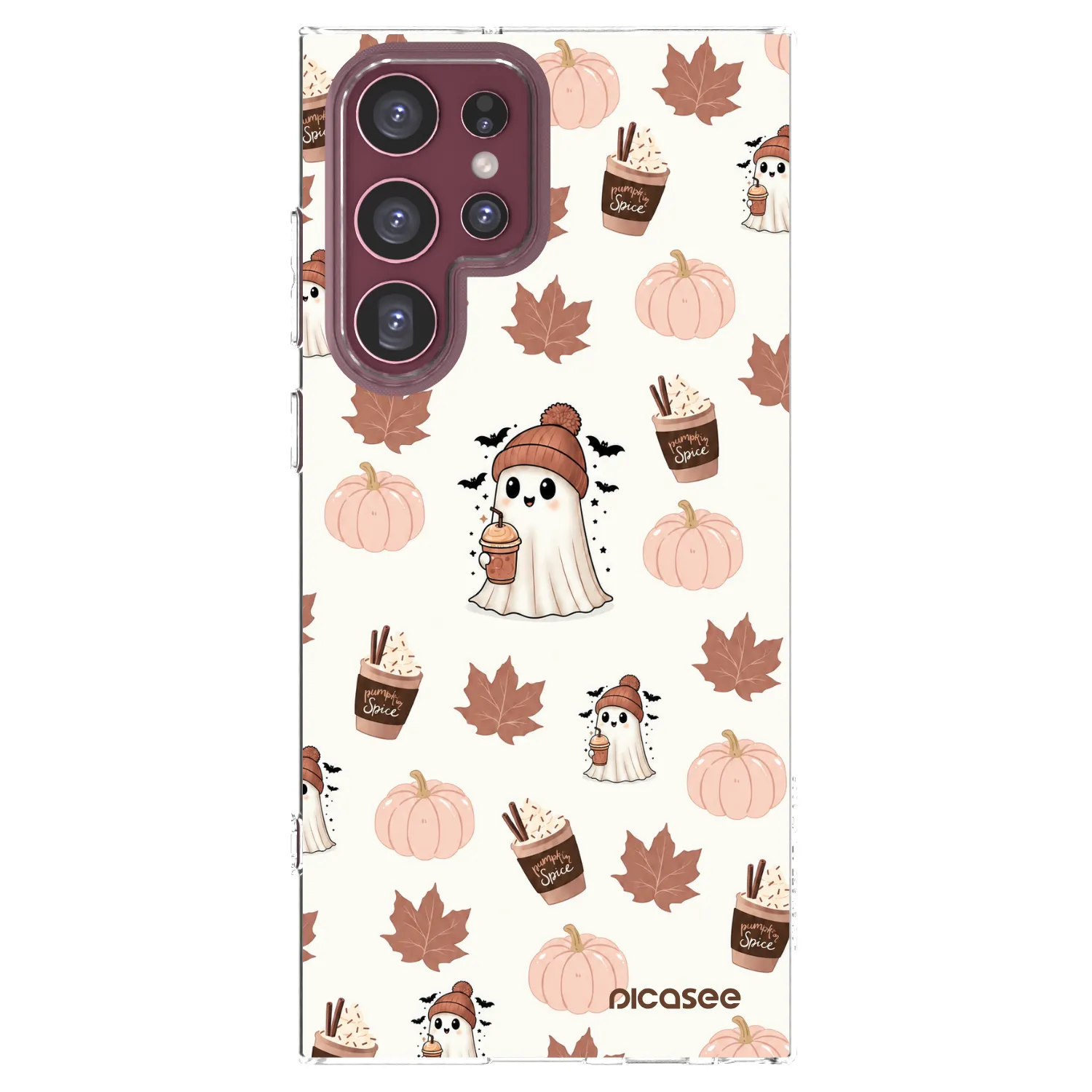 Picasee silikonska prozirna maskica za Samsung Galaxy S22 Ultra 5G - Pumpkin spice
