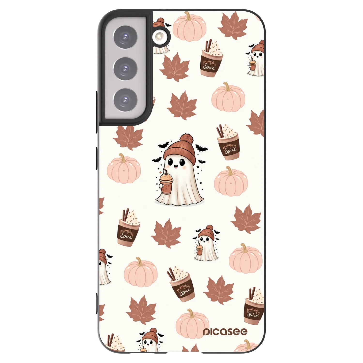 Picasee crna silikonska maskica za Samsung Galaxy S22+ 5G - Pumpkin spice