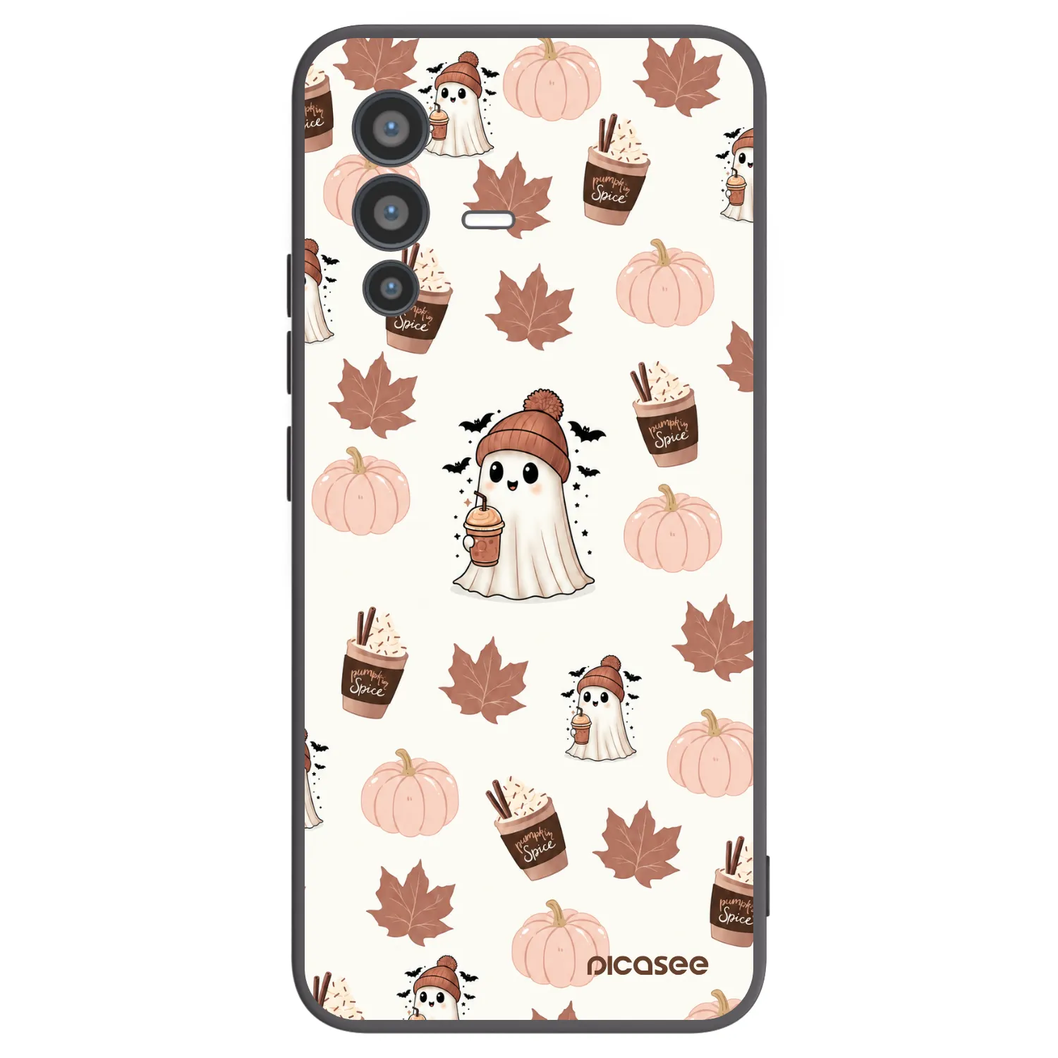 Picasee crna silikonska maskica za Vivo V23 5G - Pumpkin spice