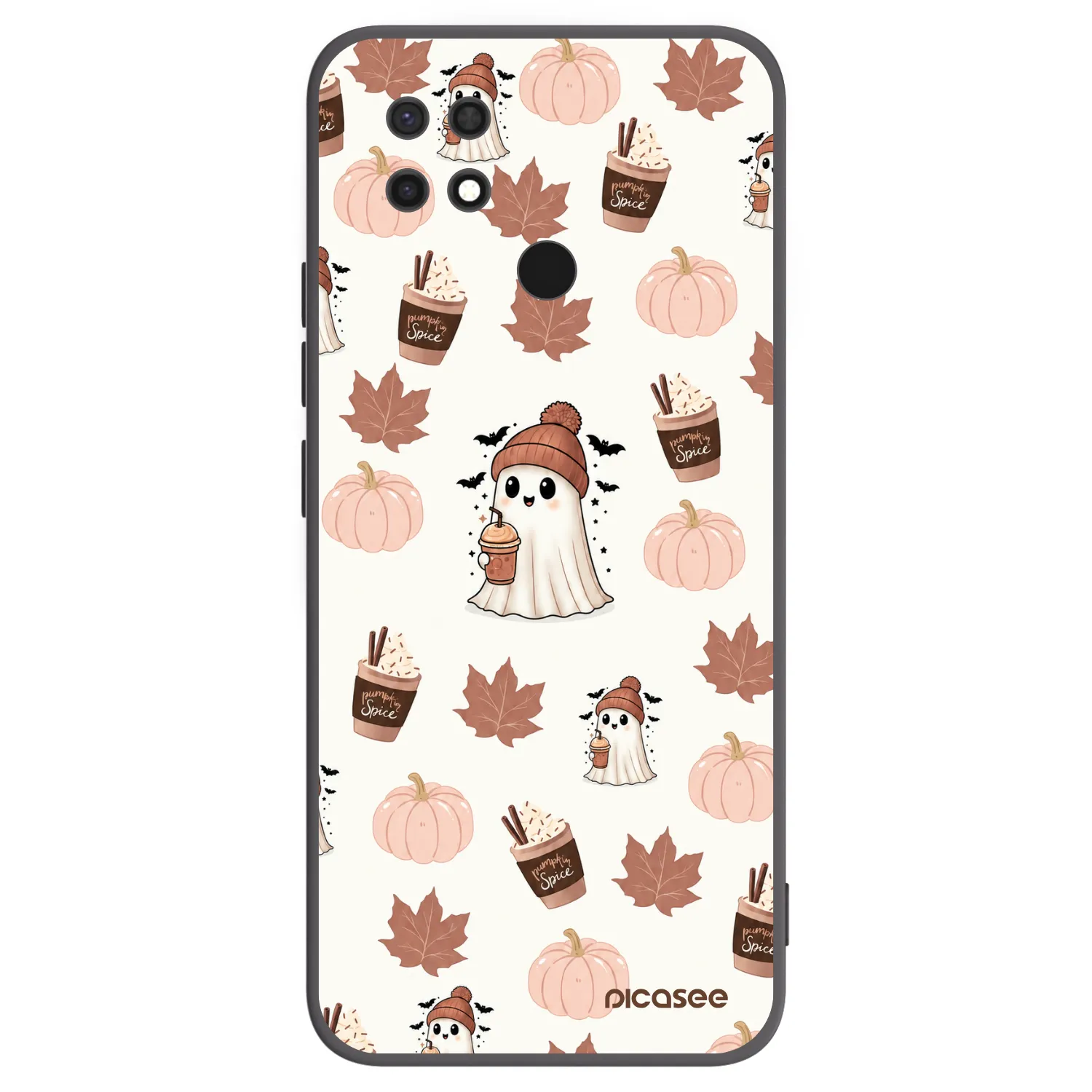 Picasee crna silikonska maskica za Xiaomi Redmi 10C - Pumpkin spice