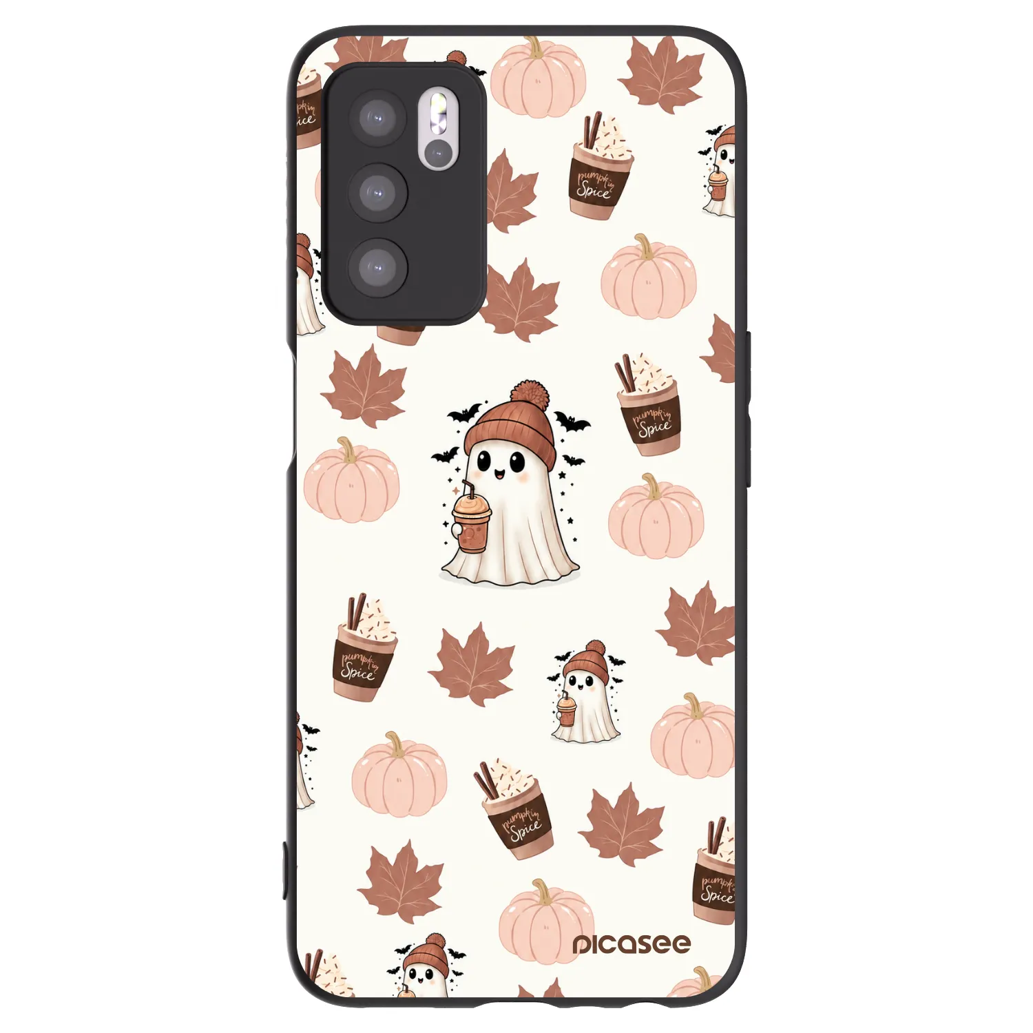 Picasee crna silikonska maskica za OPPO A16 - Pumpkin spice