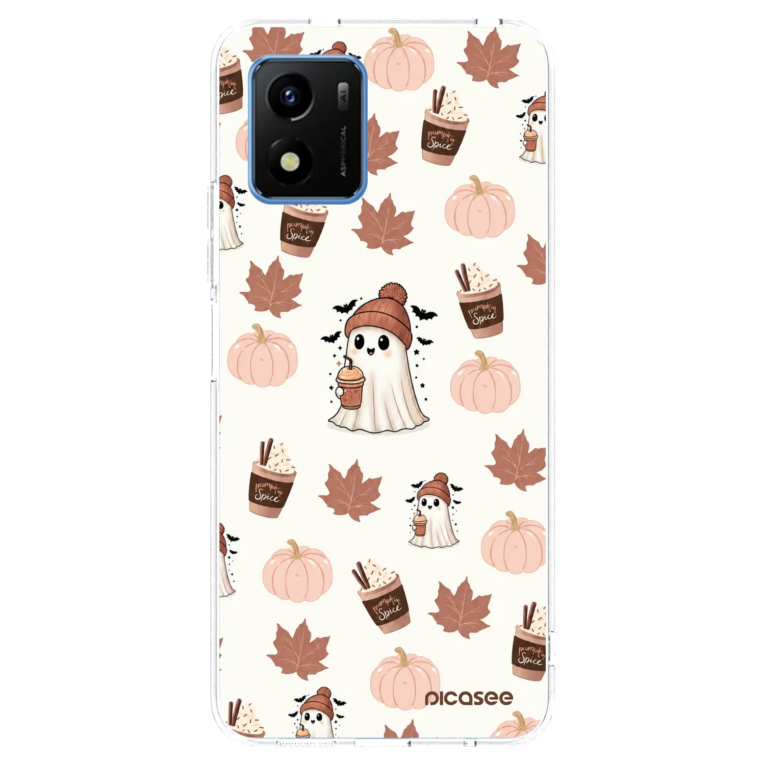 Picasee silikonska prozirna maskica za Vivo Y01 - Pumpkin spice