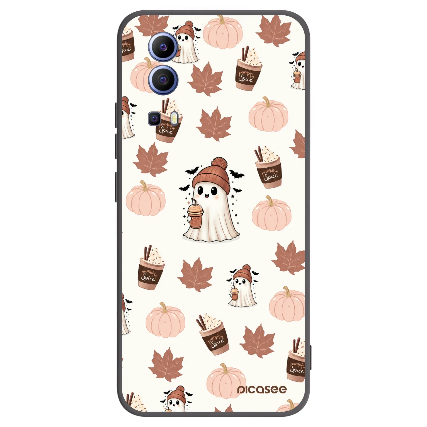 Picasee crna silikonska maskica za Vivo Y52 5G - Pumpkin spice