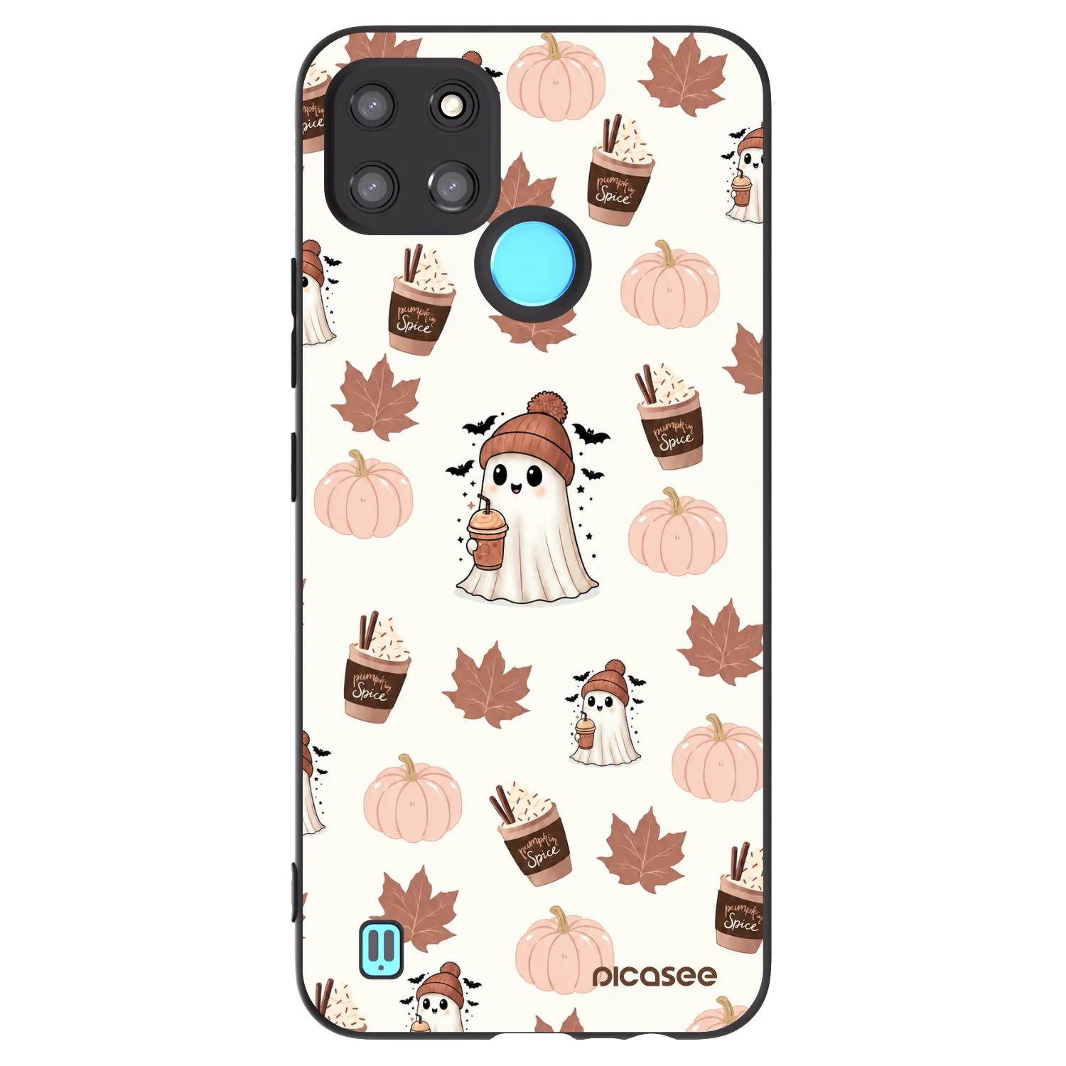 Picasee crna silikonska maskica za Realme C21Y - Pumpkin spice