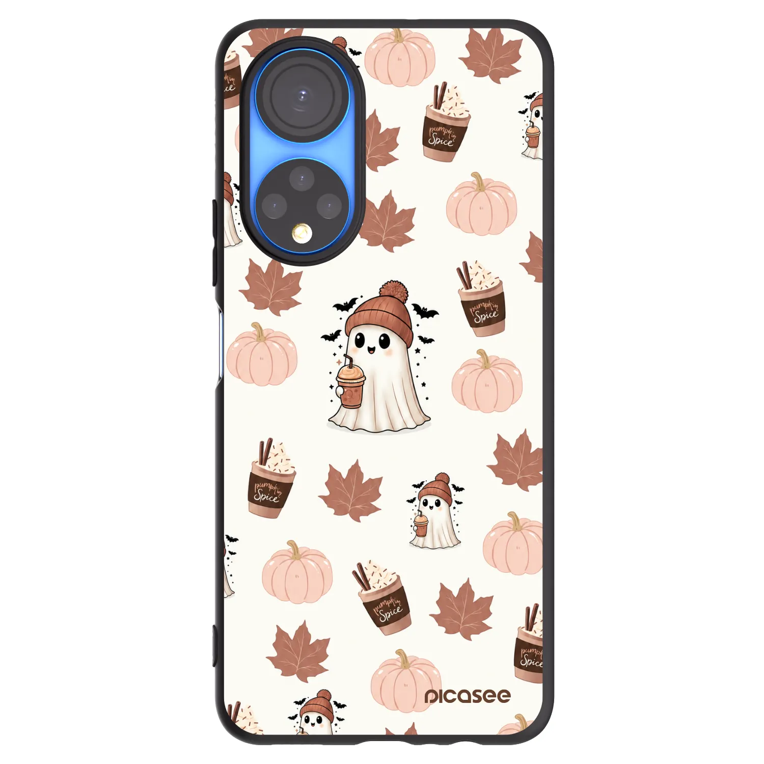Picasee crna silikonska maskica za Honor X7 - Pumpkin spice