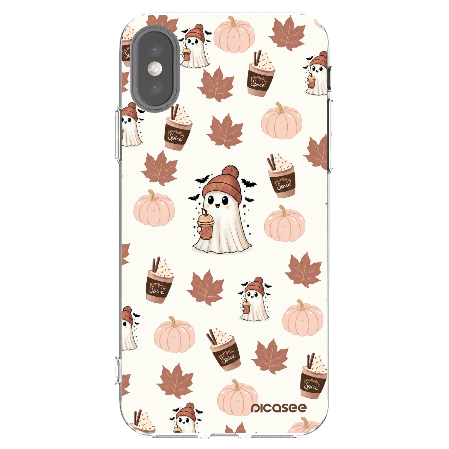 Picasee silikonska prozirna maskica za Apple iPhone X/XS - Pumpkin spice
