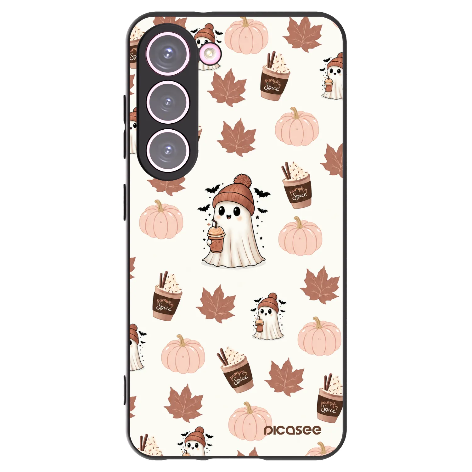 Picasee crna silikonska maskica za Samsung Galaxy S23 5G - Pumpkin spice