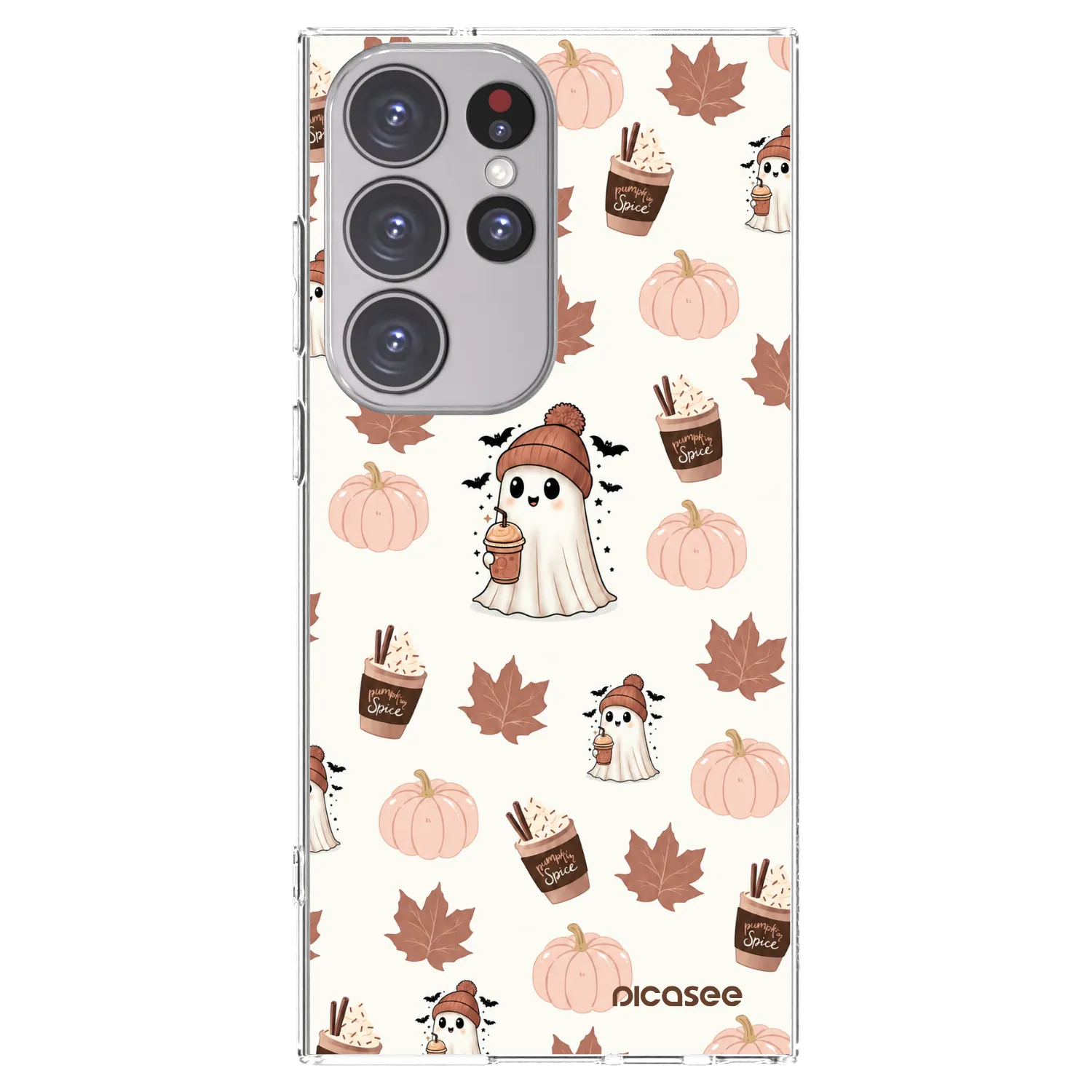 Picasee silikonska prozirna maskica za Samsung Galaxy S23 Ultra 5G - Pumpkin spice