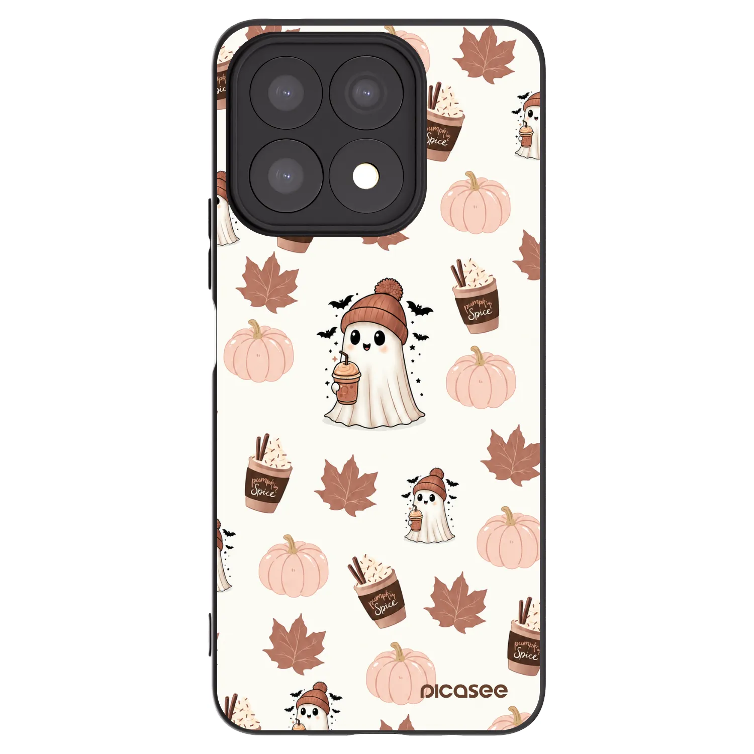 Picasee crna silikonska maskica za Honor X8a - Pumpkin spice