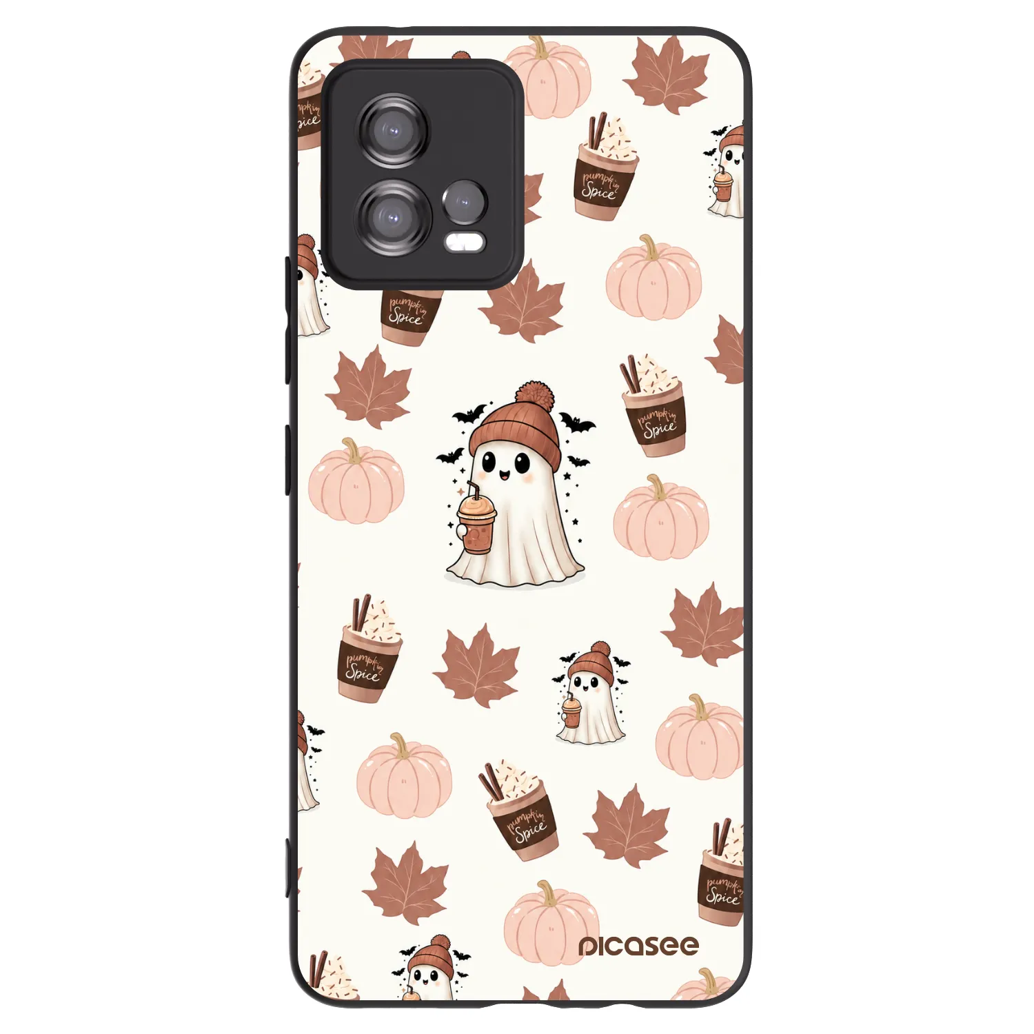 Picasee crna silikonska maskica za Motorola Moto G72 - Pumpkin spice