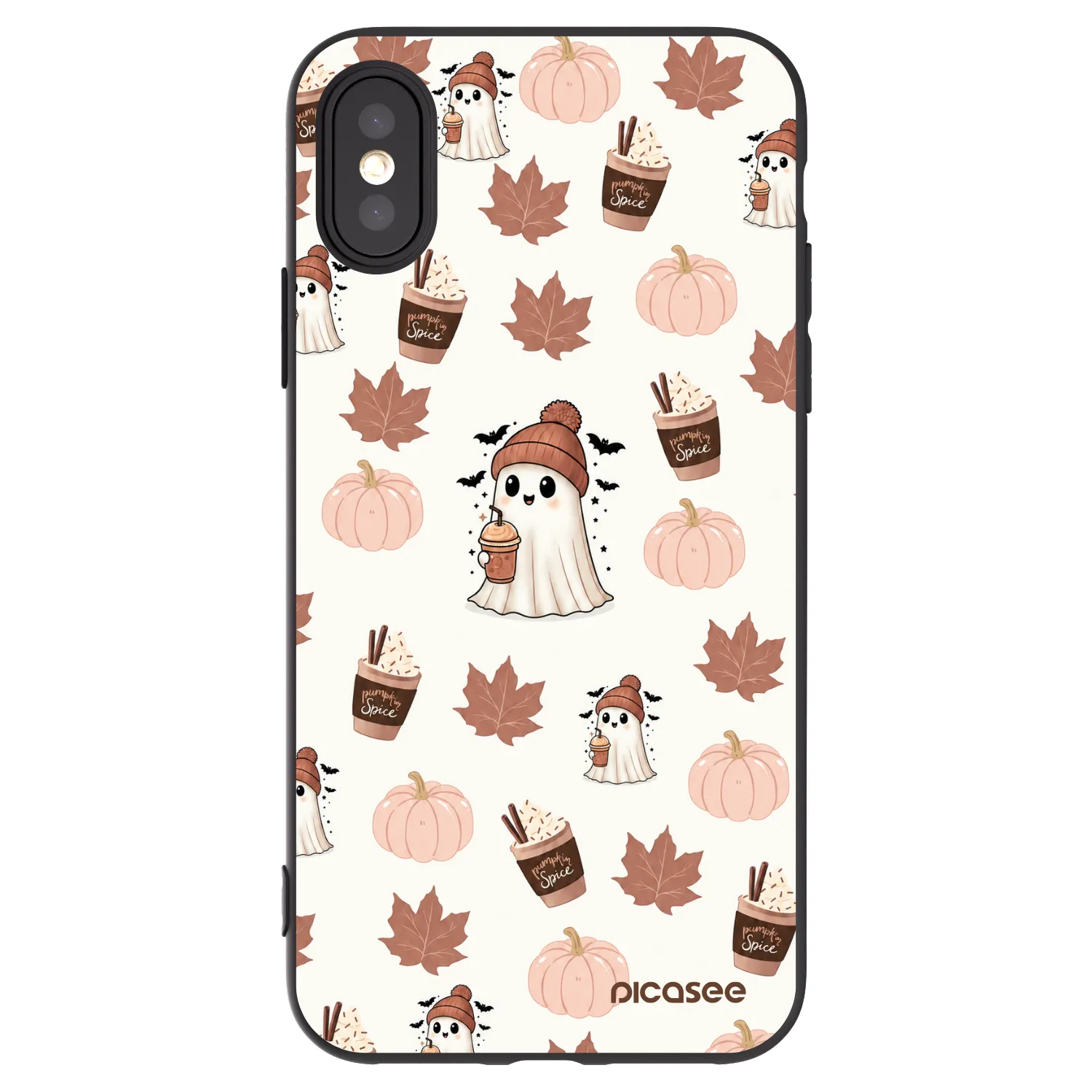 Picasee crna silikonska maskica za Apple iPhone X/XS - Pumpkin spice