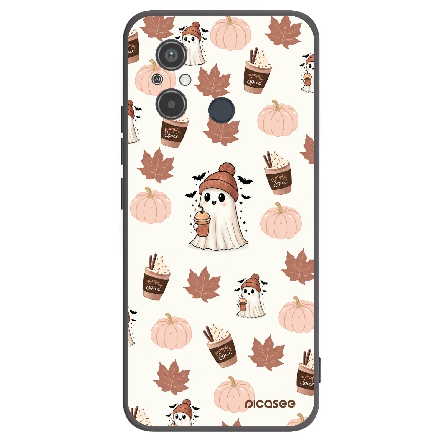 Picasee crna silikonska maskica za Xiaomi Redmi 12C - Pumpkin spice