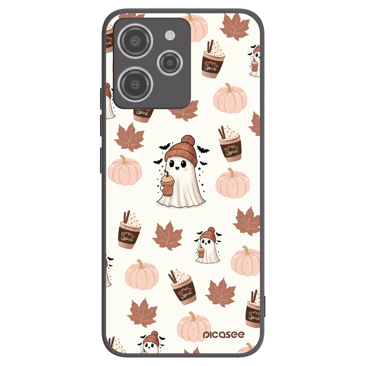 Picasee crna silikonska maskica za Xiaomi Redmi 12 4G - Pumpkin spice