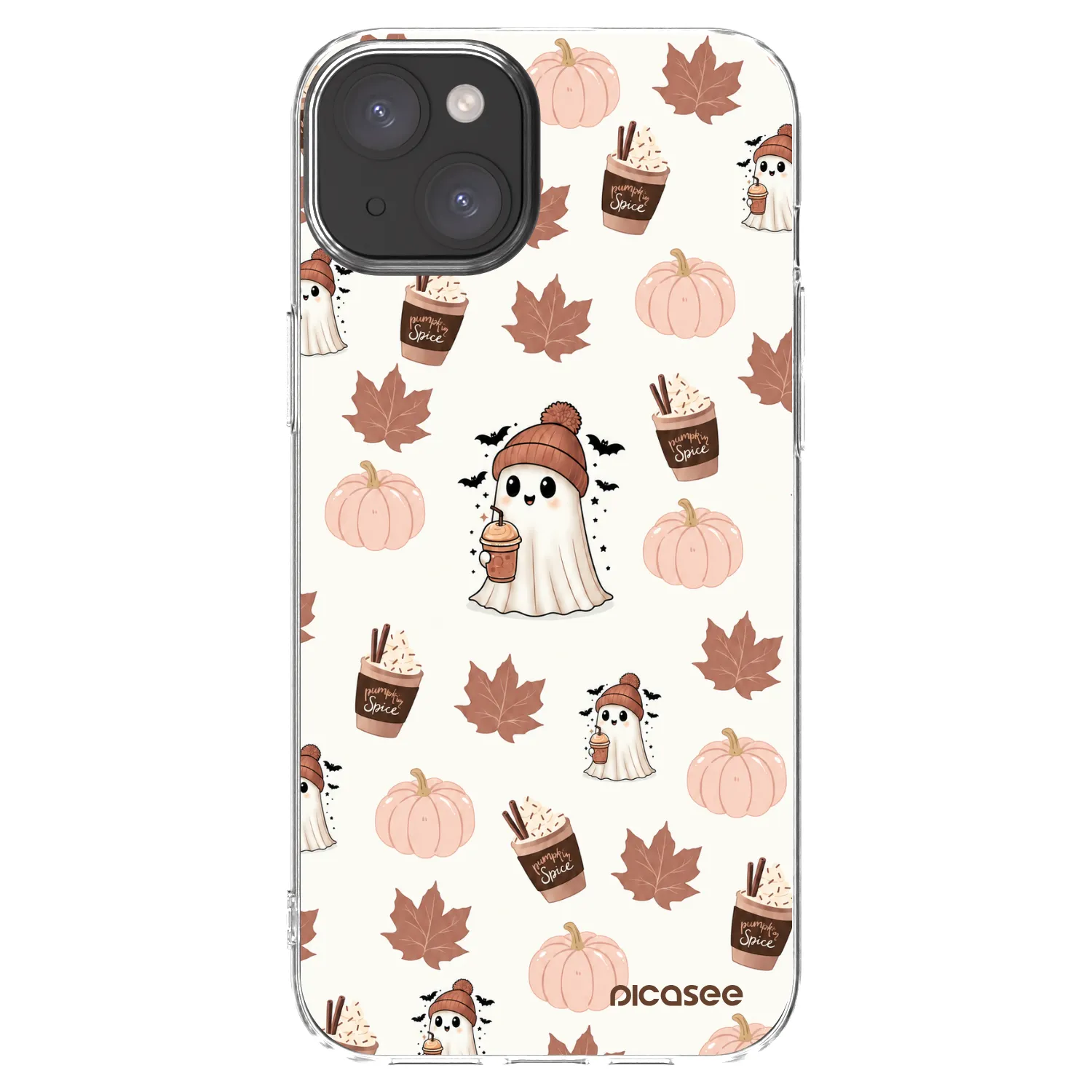 Picasee silikonska prozirna maskica za Apple iPhone 15 Plus - Pumpkin spice