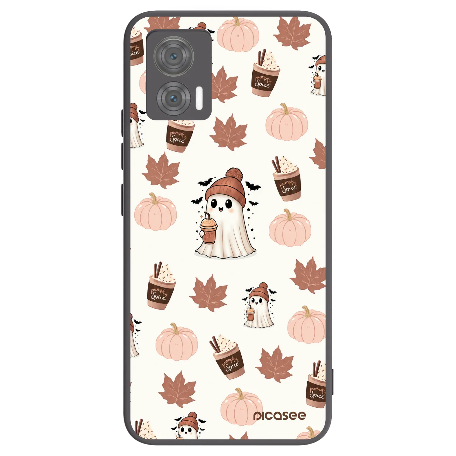 Picasee crna silikonska maskica za Motorola Edge 30 Neo - Pumpkin spice