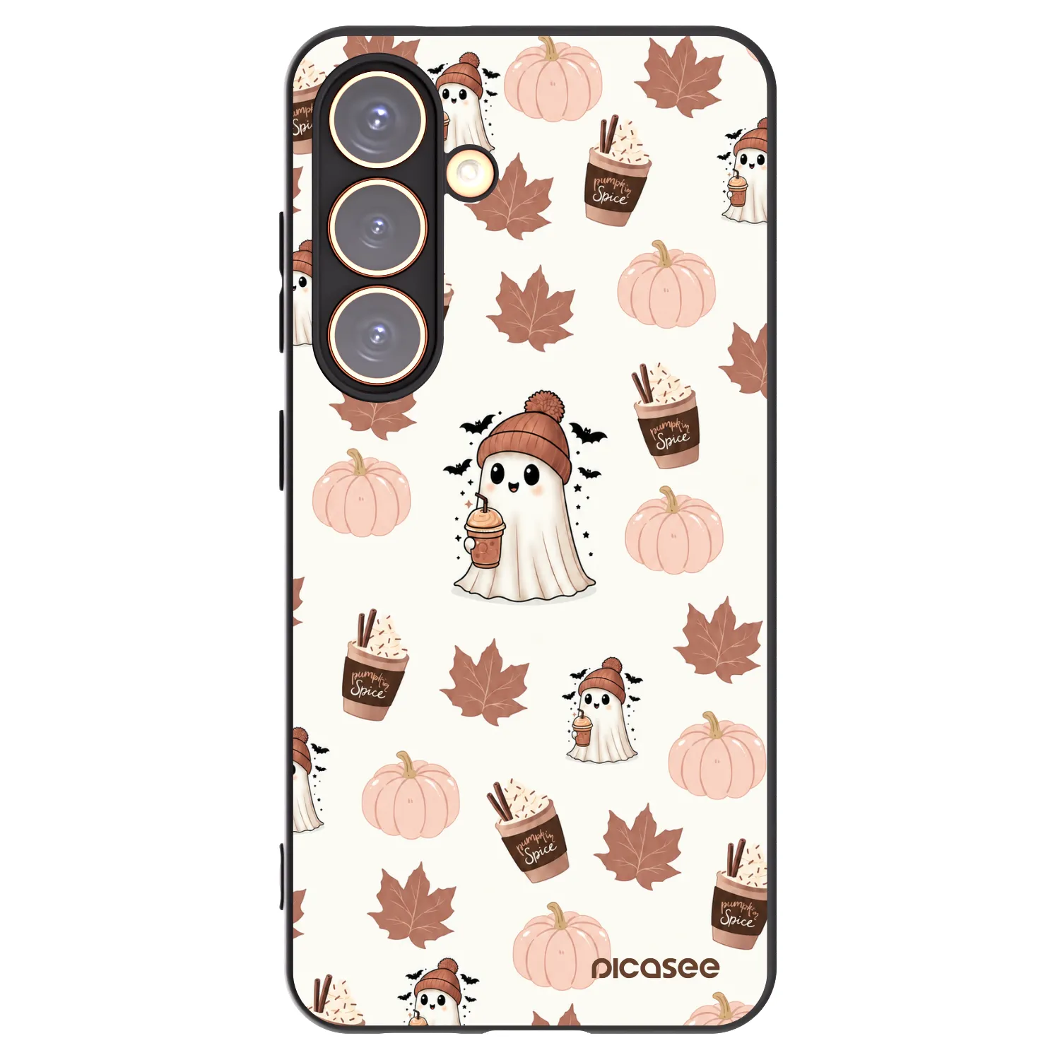 Picasee crna silikonska maskica za Samsung Galaxy S24 S921B 5G - Pumpkin spice