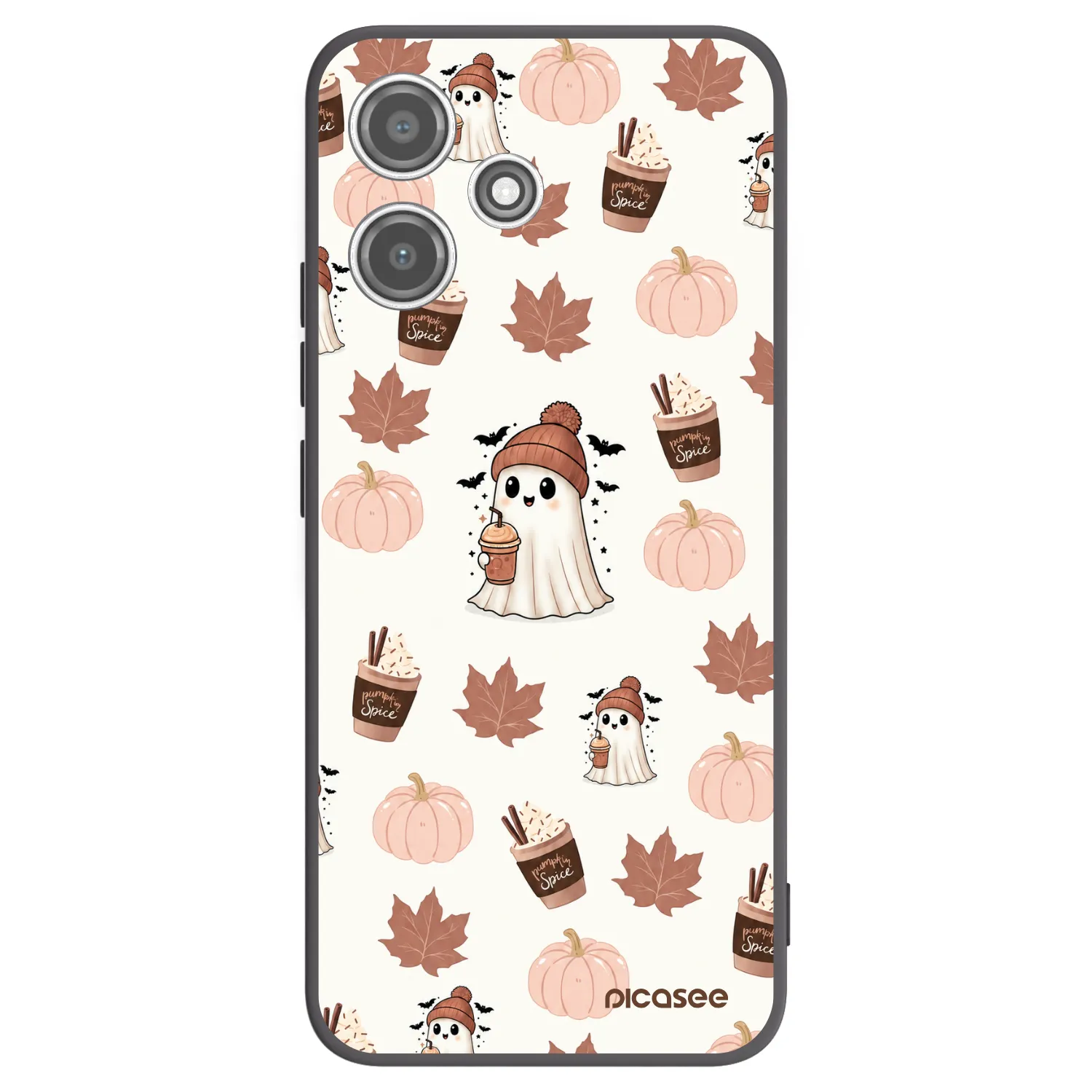 Picasee crna silikonska maskica za Xiaomi Redmi 12 5G - Pumpkin spice