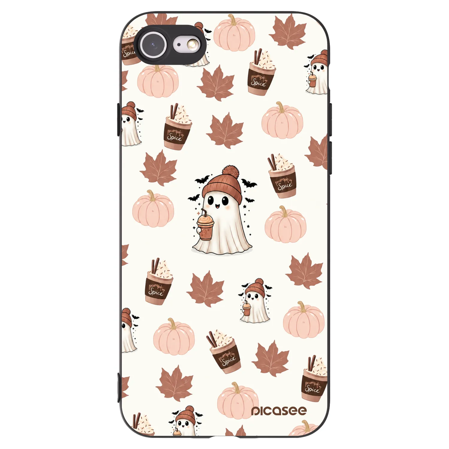 Picasee crna silikonska maskica za Apple iPhone 8 - Pumpkin spice