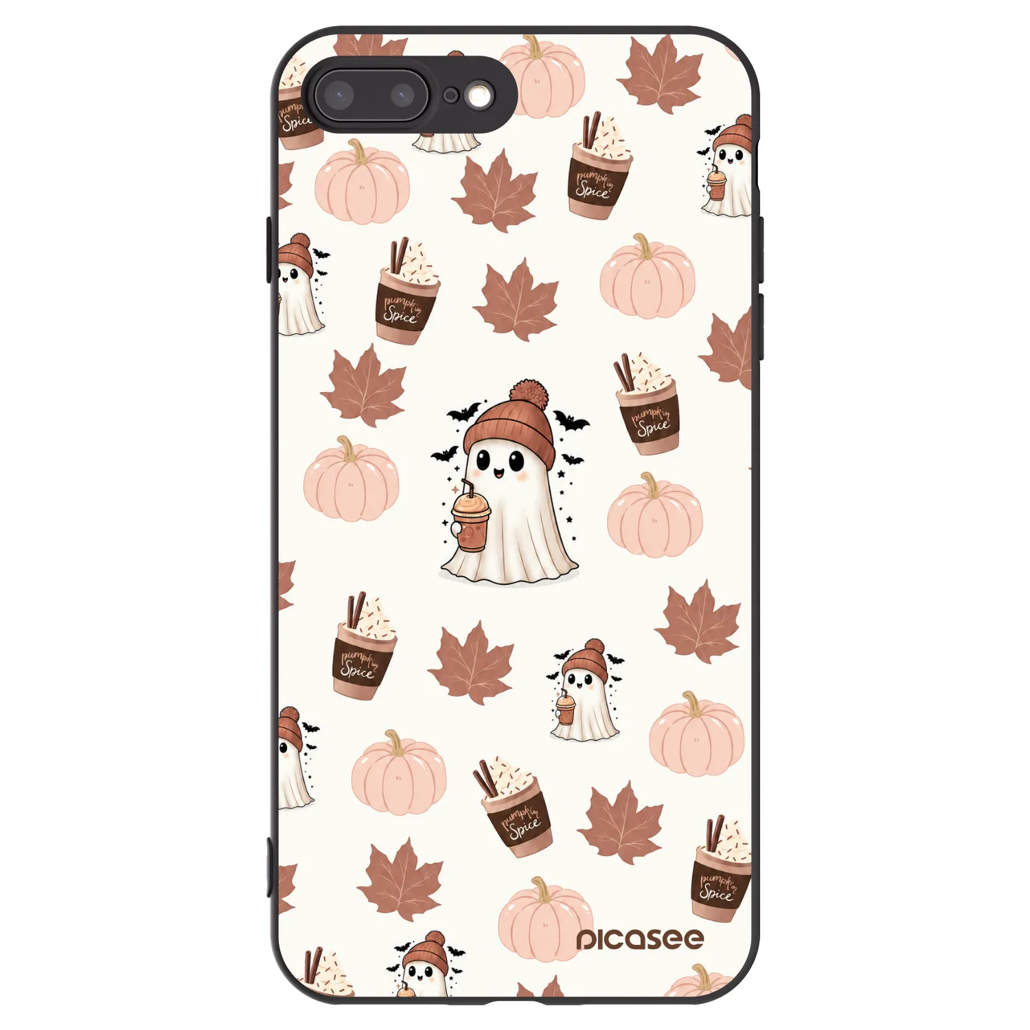 Picasee crna silikonska maskica za Apple iPhone 7 Plus - Pumpkin spice